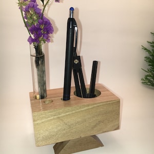 Wooden Pen Holder,Wooden Flower Holder Wood Desk Organizer. Wooden Pencil Holder, Wood Desk Storage, Desk Organizer, Office Organization.