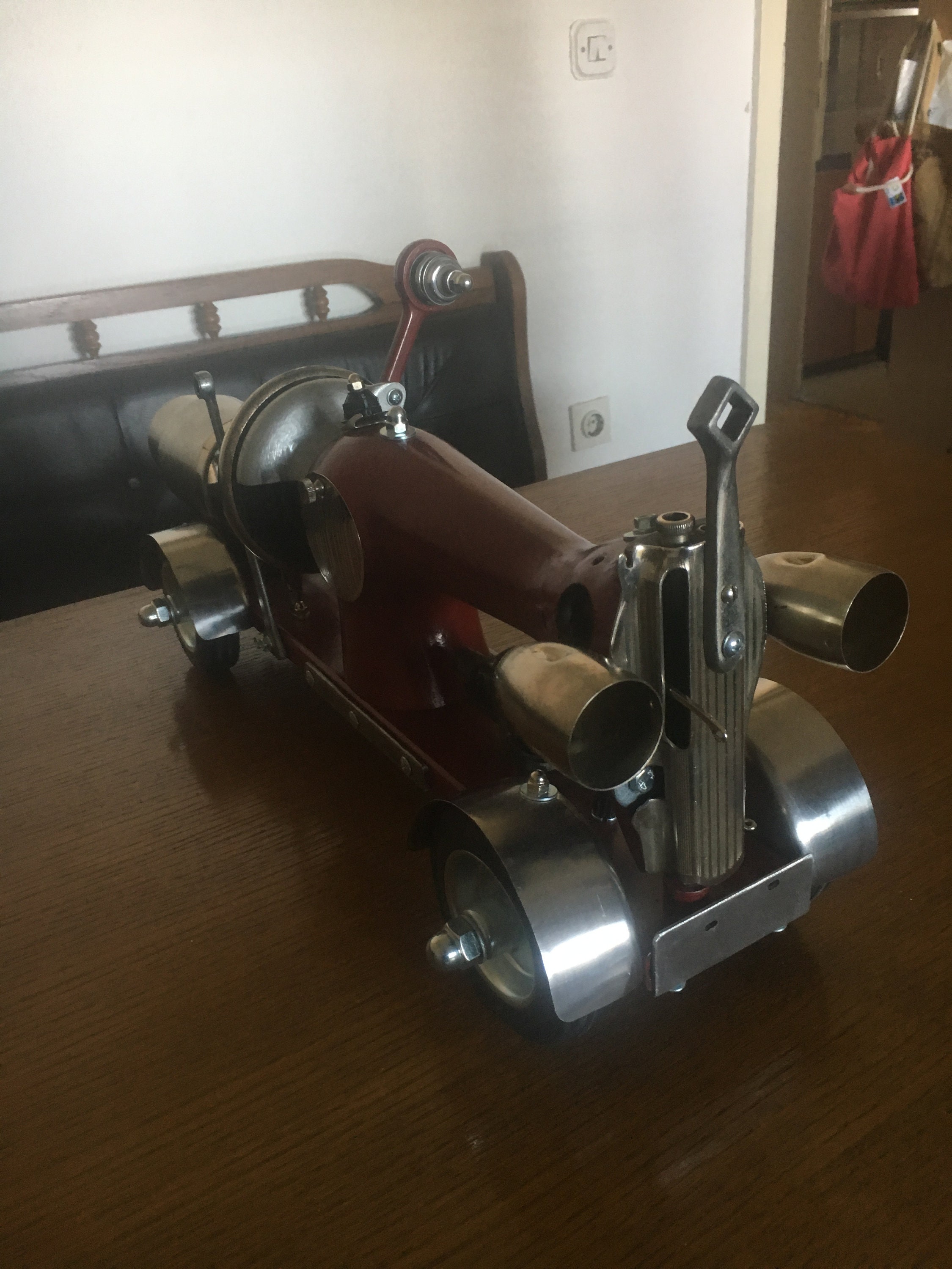 Sewing Machine Hot Rod Car Man Cave Decor Scrap Metal Art