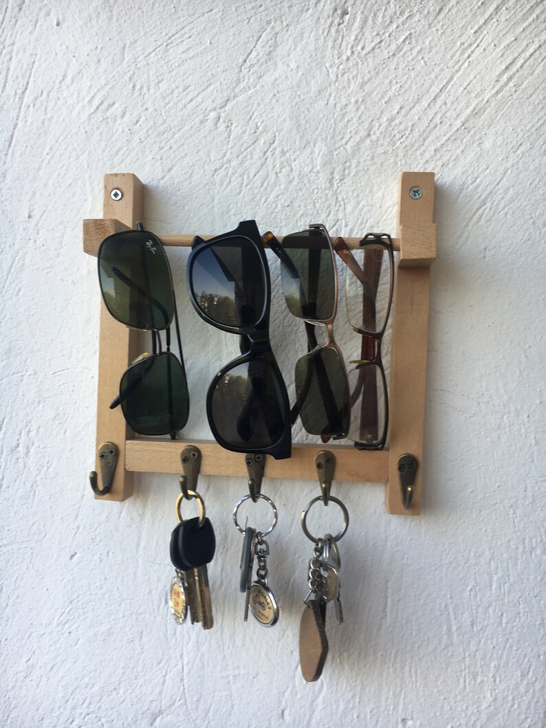 Sunglasses Holder and Key Rack ,wall Eyeglass Display Wall Mount