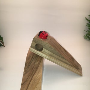 Wooden  Door Stop,  Walnut  Wedge Stoppers , Door Stopper, Wooden Door Stop, Home Improvement, Home Decor, Door Wedge Hand Paint Ladybug