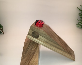 Wooden  Door Stop,  Walnut  Wedge Stoppers , Door Stopper, Wooden Door Stop, Home Improvement, Home Decor, Door Wedge Hand Paint Ladybug