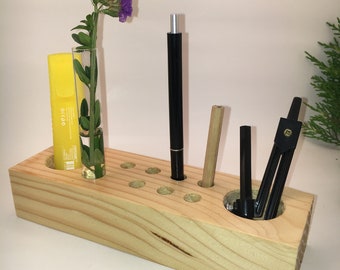 Wooden Pen Holder,Wooden Flower Holder Wood Desk Organizer. Wooden Pencil Holder, Wood Desk Storage, Desk Organizer, Office Organization.