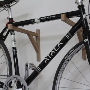 Bike Rack Wall Mount Wooden Bicycle Holder, Bike Rack, Bicycle Hanger, Bike Holder, Oak Wood, Storage, Cycling, Bicycle gift,