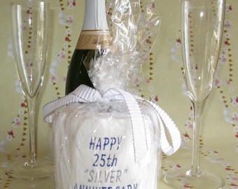 Custom embroidered toilet paper, Happy 25th "SILVER" Anniversary