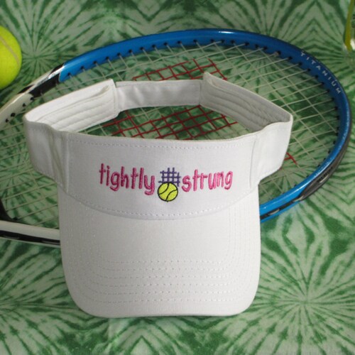 Custom Embroidered Tennis Visor tightly Strung Etsy