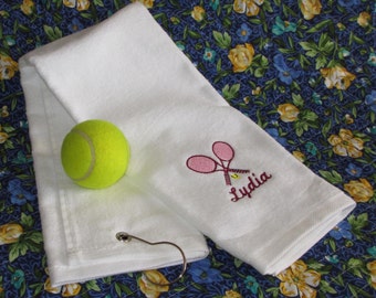 Embroidered Tennis Towel: Personalized Cotton Terry, Tennis Gift