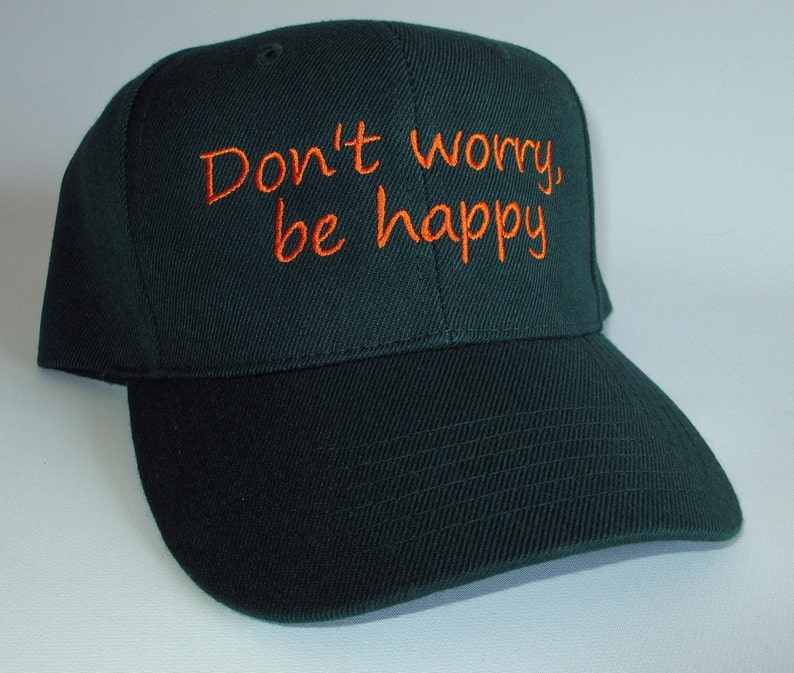 Custom embroidered hats / caps Don't worry be happy Cap Etsy