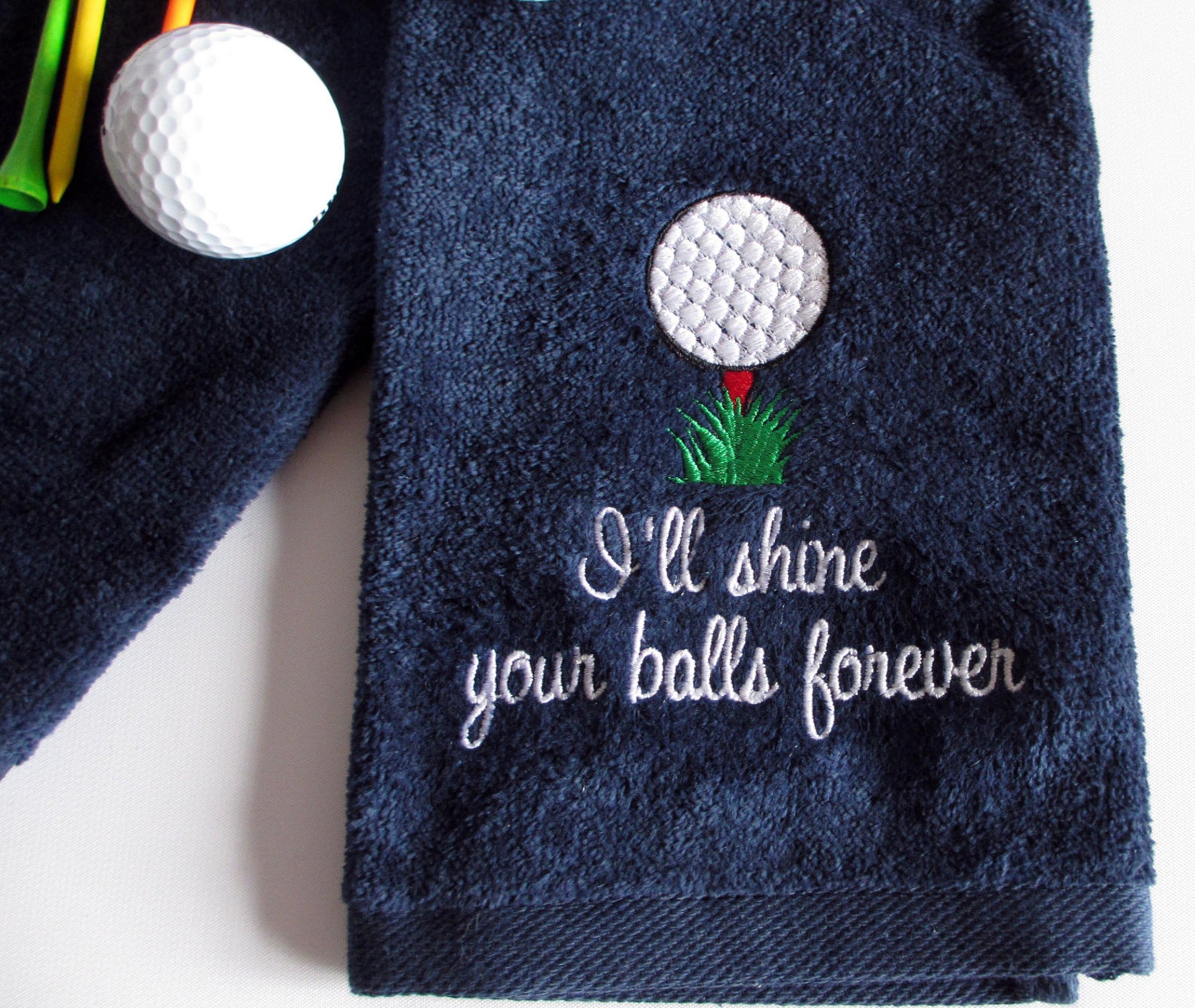 Custom Embroidered Golf Towel I'll Shine Your Balls Etsy