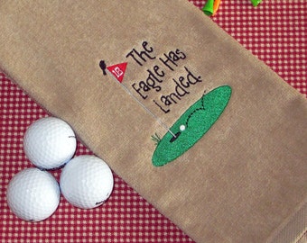 Embroidered Golf Towel: Personalized Cotton Terry Velour Golf Gift