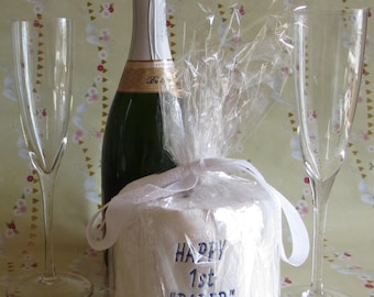 Custom embroidered toilet paper, Happy 1st "PAPER" Anniversary