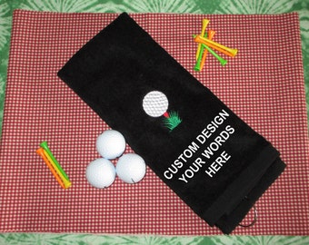 Toalla de golf bordada personalizada: regalo personalizado con pelota de golf