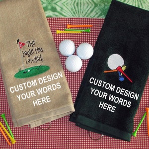 Custom Embroidered Golf Towel: Personalized Cotton Terry Velour