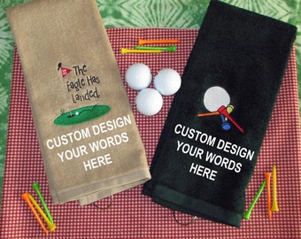 Custom Embroidered Golf Towel - Personalized Golf Towel - Embroidered - Golf Gift