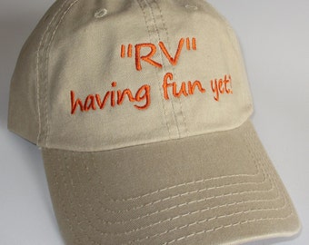 Custom embroidered hats / caps, "RV" having fun yet?