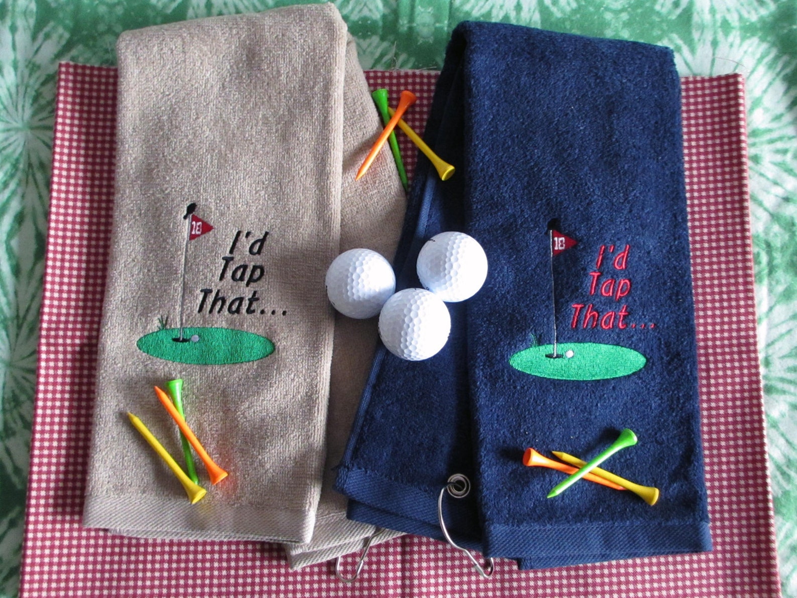 Custom Embroidered Golf Towel I'd Tap That Etsy