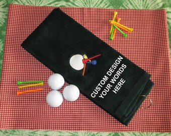 Custom Embroidered Golf Towel: Personalized Cotton Terry Velour