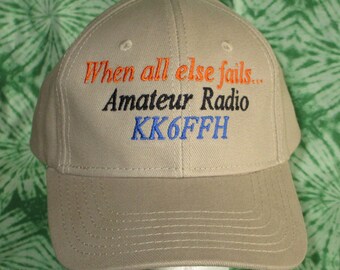 Custom Embroidered Hats / Caps ham RADIO Hat With | Etsy