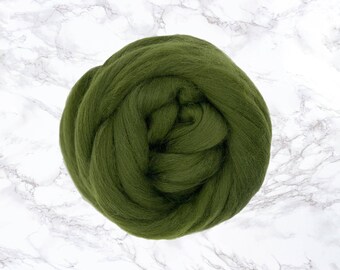 Merino wool top, 23 micron 64's, Willow