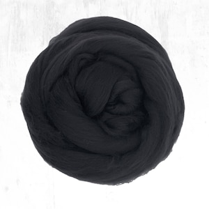 Kammzug aus Merinowolle, Extrafein, 19 mikron, Charcoal