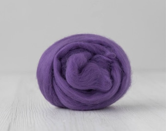 Merino wool top, Extra Fine, 19 micron, Violet