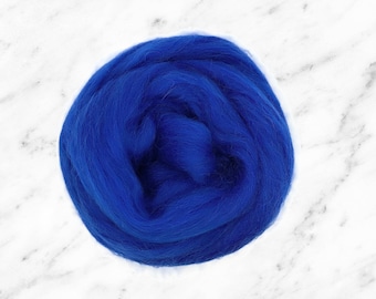 Corriedale Wool Tops, Sapphire, for felting, spinning