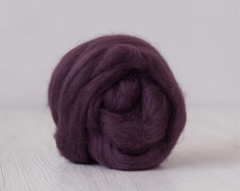 Merino wool top, Extra Fine, 19 micron,Purple
