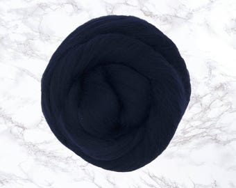 Merino wool top, 23 micron 64's, Midnight