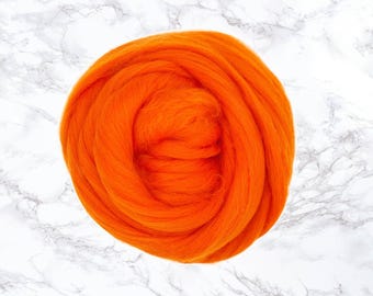 Merino wool top, 23 micron 64's, Clementine