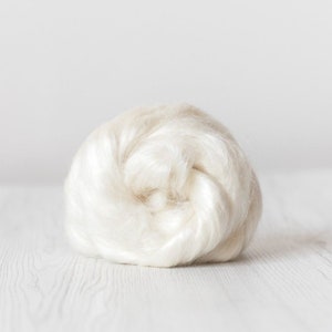 Viscose tops, 50 grams (1.75 oz), Natural White, for spinning, felting, weaving