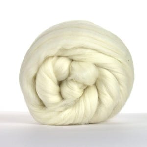 Clearance! Superwash Merino Top, Super Fine, 18.5 micron, Natural White, spinning