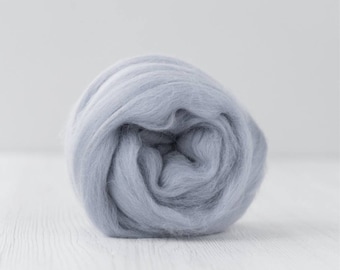 Top de lana merino, extrafino, 19 micras, gris desgastado