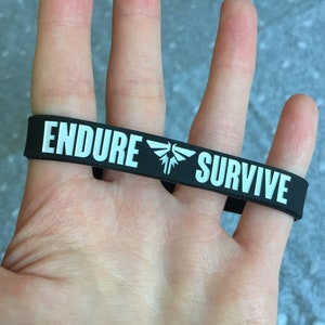 ENDURE SURVIVE Silicone Wristband The Last of Us Inspired TLOU2 Joel Ellie Ps4 Playstation Gaming Jewellery Jewelry tlou image 2