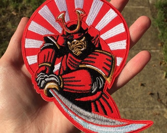 Sekiro Inspired Embroidered Patch - Large Shinobi Samurai Shadows Die Twice Iron On Sewing Thread Denim Patch Fantasy Gaming Gift