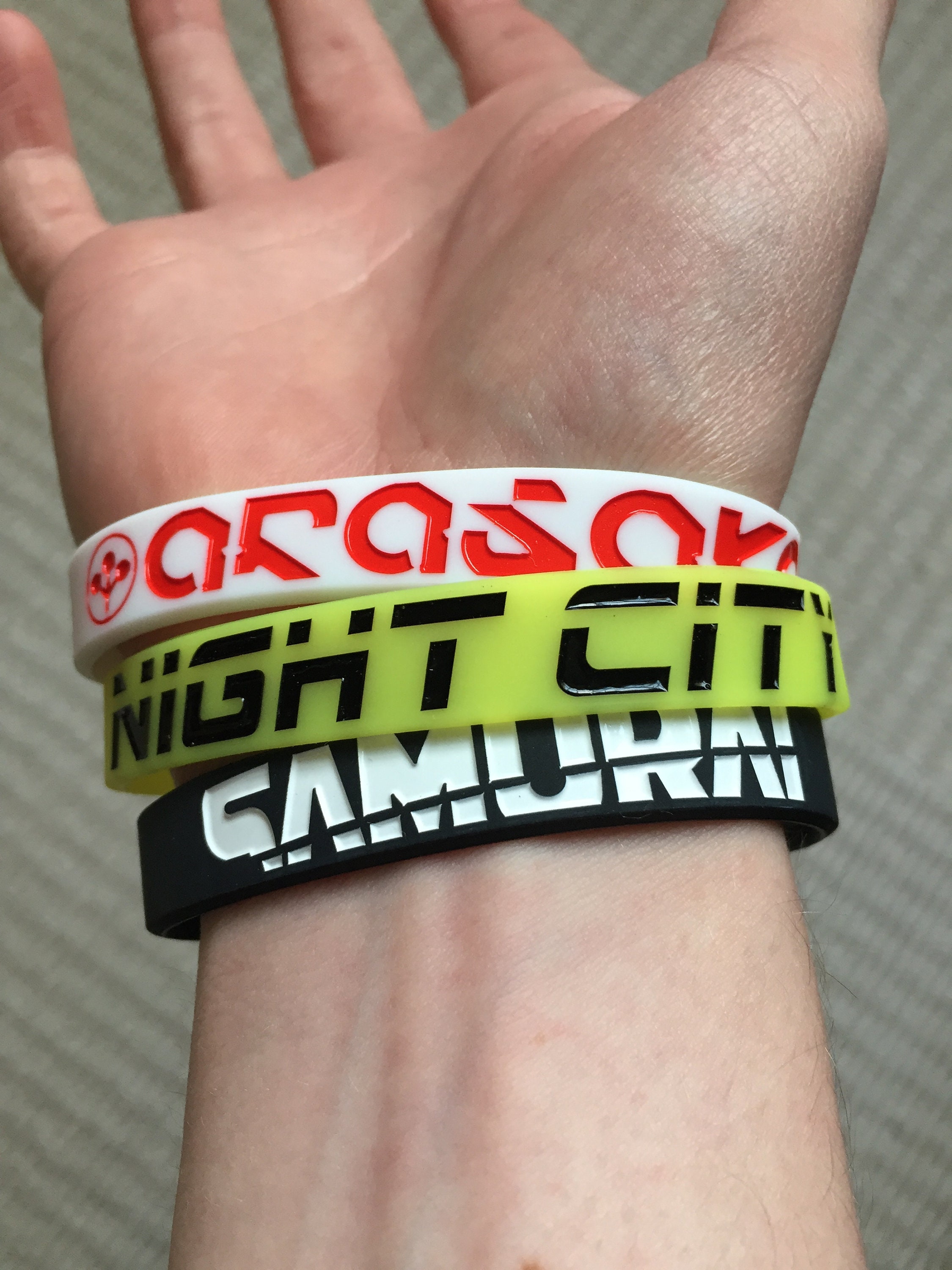 Cyberpunk Silicone Wristband set 3 pack Cyberpunk Inspired Etsy