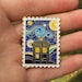 Doctor Who Tardis Enamel Pin - Metal Enamel Pin Badge Van Gogh Starry Night Inspired Stamp Police Box Time Travel TV Film Gift Idea