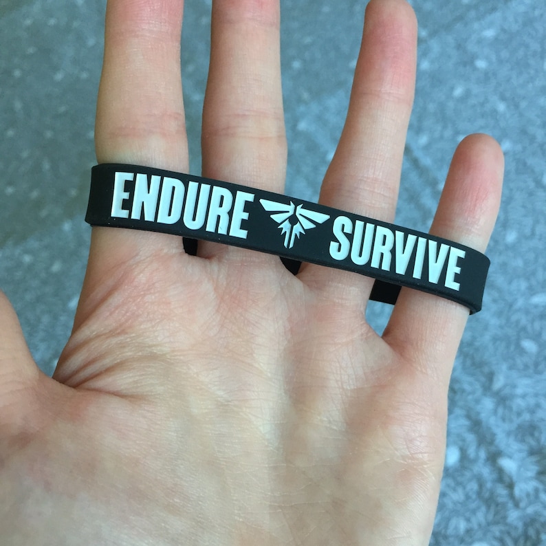 ENDURE SURVIVE Silicone Wristband The Last of Us Inspired TLOU2 Joel Ellie Ps4 Playstation Gaming Jewellery Jewelry tlou image 2