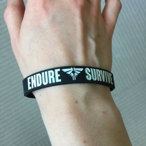 ENDURE SURVIVE Silicone Wristband The Last of Us Inspired TLOU2 Joel Ellie Ps4 Playstation Gaming Jewellery Jewelry tlou image 6