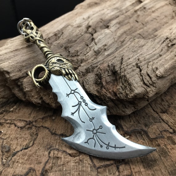 Fashion God of War Kratos Sword Blade of Olympus Keychain Toy Dolls Weapon  Keychain Kratos Blades