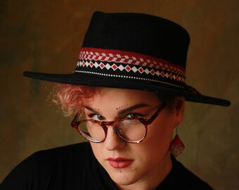 Faux Suede Hat W Suede Ribbon, Cool Wool Felt Boho Hats  display picture 1