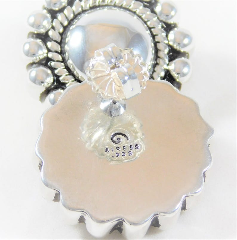 Lovely Mid-Century Designer Sterling Silver Earrings image 4