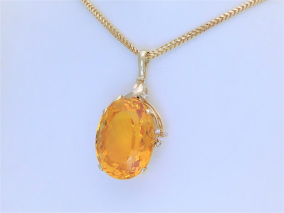 Vintage Natural 45ct Citrine and Diamond Enhancer… - image 3