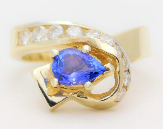 Vintage 2.05 Carat Pear-Cut Tanzanite and Diamond… - image 8