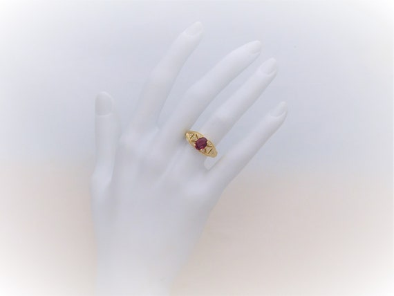 Vintage Natural Rhodolite Garnet and Diamond Ring - image 6