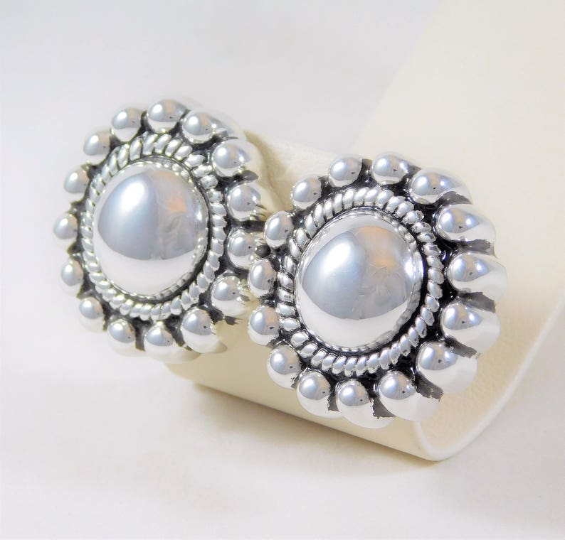 Lovely Mid-Century Designer Sterling Silver Earrings image 2