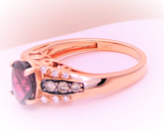 Le Vian 14k Gold Natural Oval Rhodolite Garnet and Chocolate