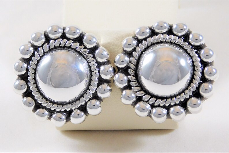 Lovely Mid-Century Designer Sterling Silver Earrings image 1