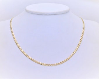 14k Gold 18inch 3mm Curb Link Chain