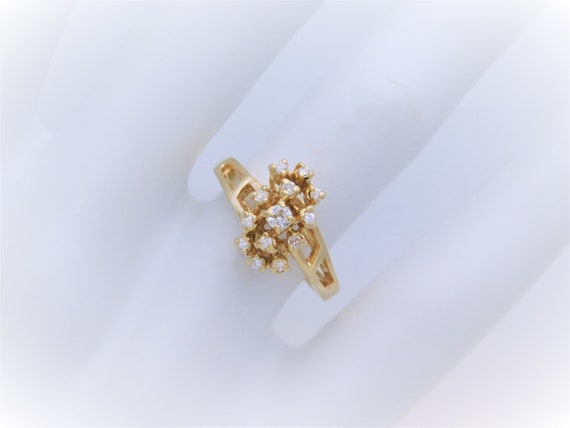 Mid Century Natural Diamond Cluster Ring - image 4