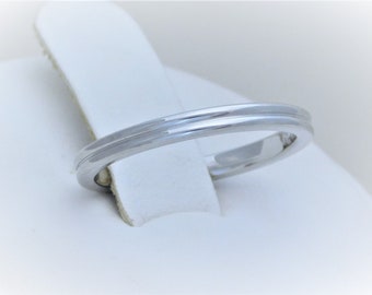 Platinum Two-Tiered Band Ring