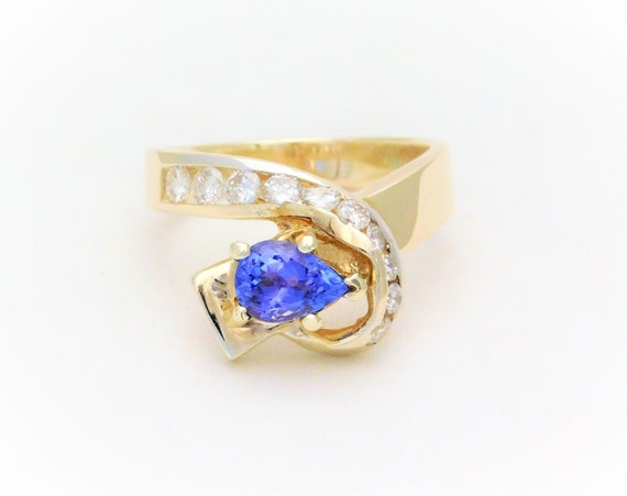 Vintage 2.05 Carat Pear-Cut Tanzanite and Diamond… - image 7